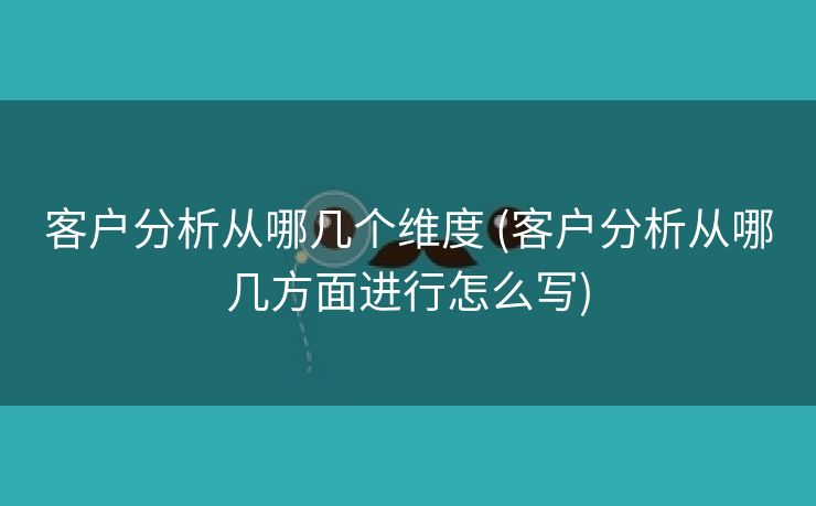 客户分析从哪几个维度 (客户分析从哪几方面进行怎么写)