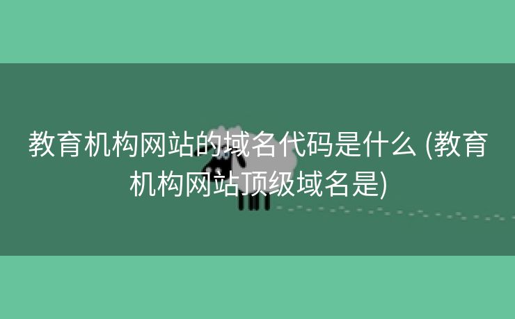 教育机构网站的域名代码是什么 (教育机构网站顶级域名是)