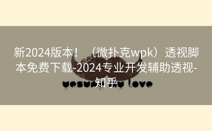 新2024版本！（微扑克wpk）透视脚本免费下载-2024专业开发辅助透视-知乎