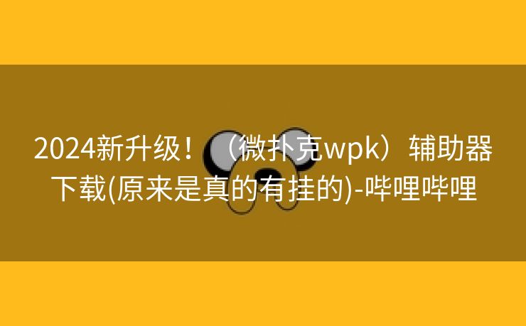 2024新升级！（微扑克wpk）辅助器下载(原来是真的有挂的)-哔哩哔哩