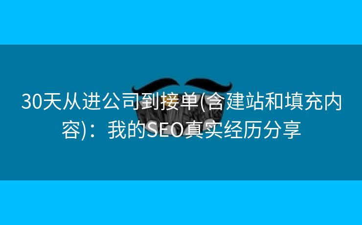 30天从进公司到接单(含建站和填充内容)：我的SEO真实经历分享