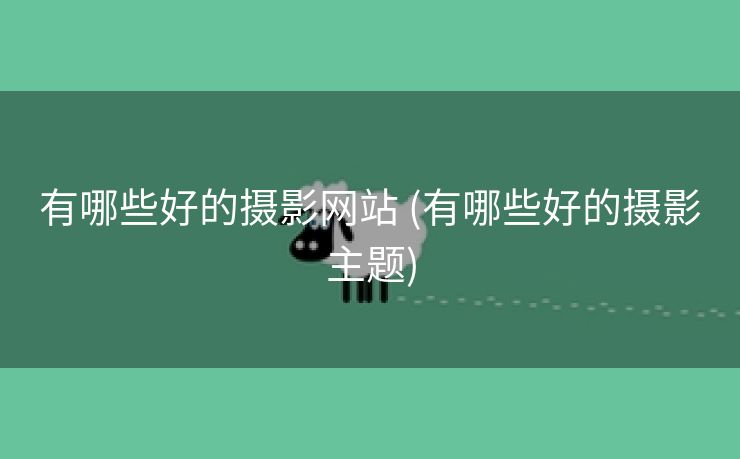 有哪些好的摄影网站 (有哪些好的摄影主题)