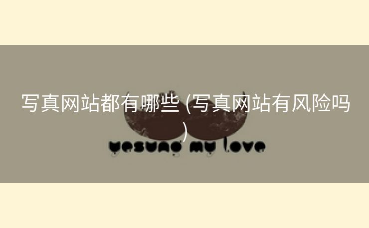 写真网站都有哪些 (写真网站有风险吗)