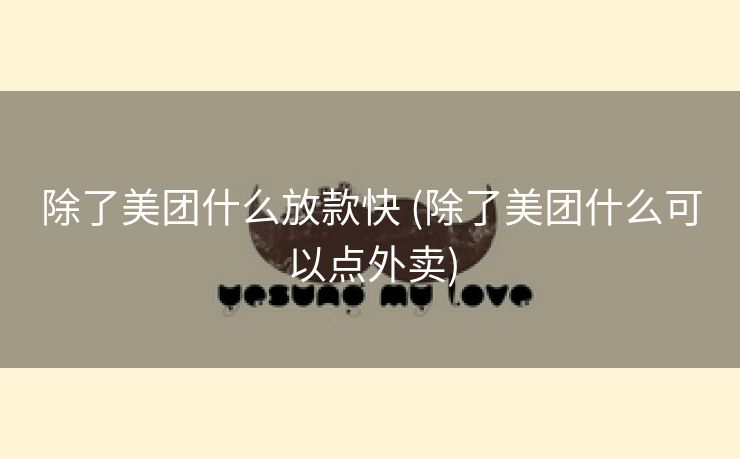 除了美团什么放款快 (除了美团什么可以点外卖)