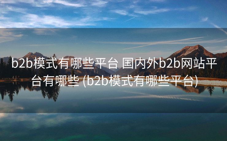 b2b模式有哪些平台 国内外b2b网站平台有哪些 (b2b模式有哪些平台)