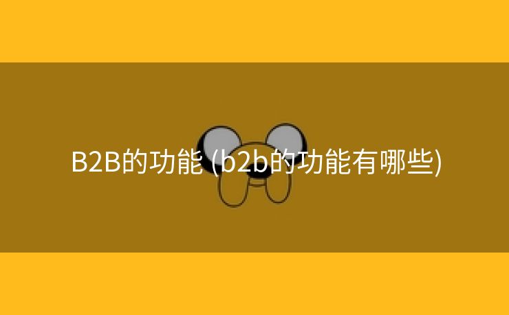 B2B的功能 (b2b的功能有哪些)