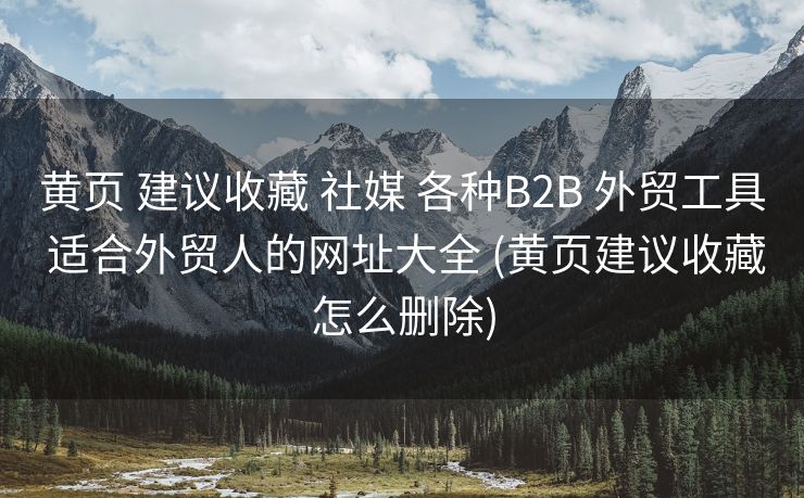 黄页 建议收藏 社媒 各种B2B 外贸工具 适合外贸人的网址大全 (黄页建议收藏怎么删除)