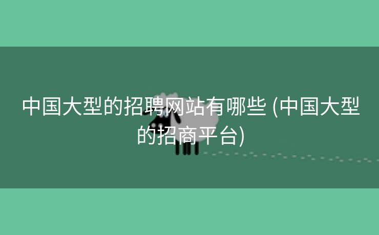 中国大型的招聘网站有哪些 (中国大型的招商平台)