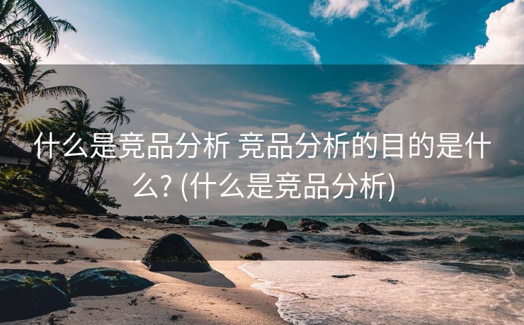什么是竞品分析 竞品分析的目的是什么? (什么是竞品分析)