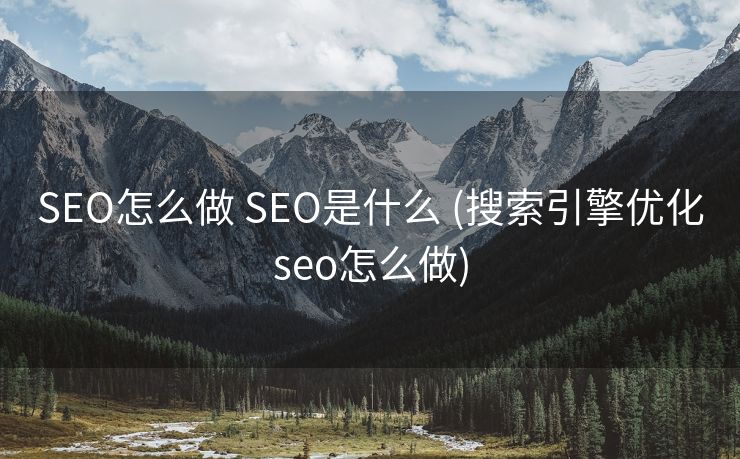SEO怎么做 SEO是什么 (搜索引擎优化seo怎么做)
