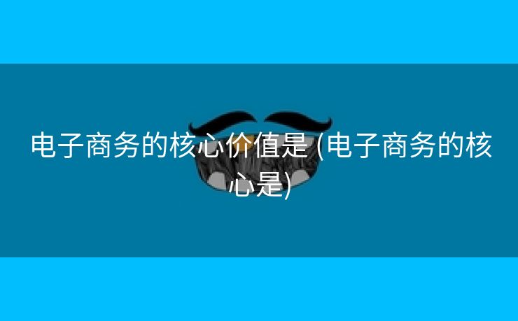 电子商务的核心价值是 (电子商务的核心是)