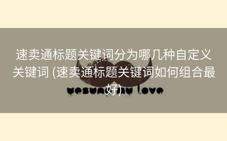 速卖通标题关键词分为哪几种自定义关键词 (速卖通标题关键词如何组合最好)