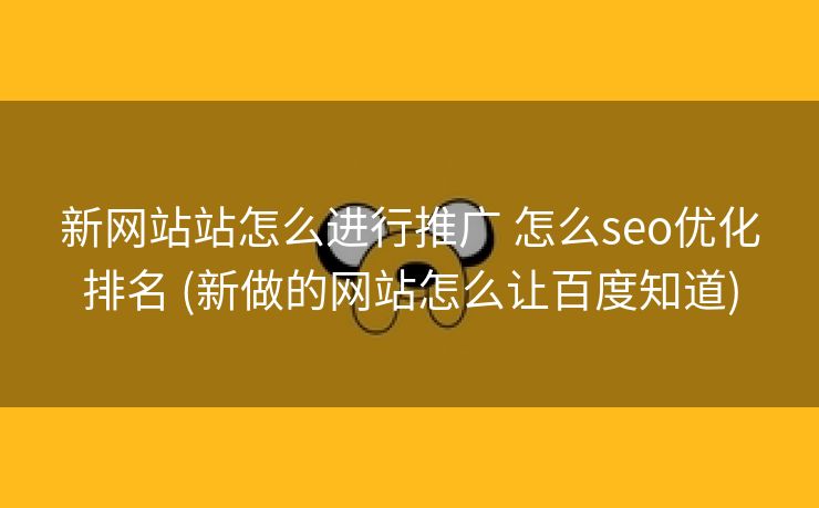 新网站站怎么进行推广 怎么seo优化排名 (新做的网站怎么让百度知道)
