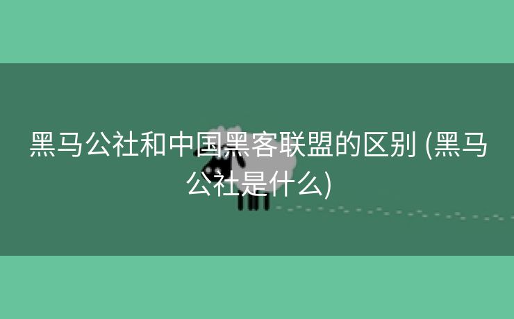 黑马公社和中国黑客联盟的区别 (黑马公社是什么)