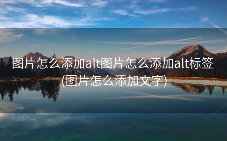 图片怎么添加alt图片怎么添加alt标签 (图片怎么添加文字)
