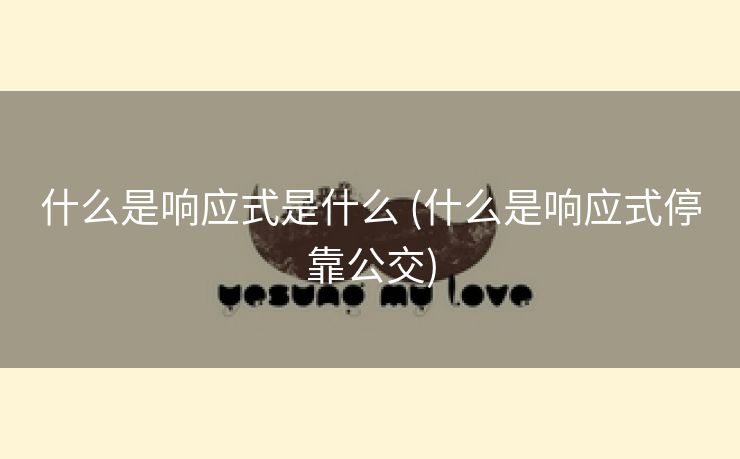 什么是响应式是什么 (什么是响应式停靠公交)