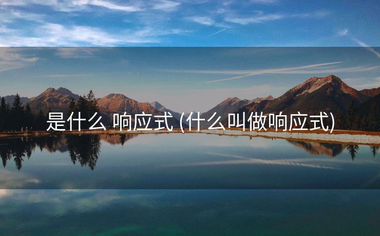 是什么 响应式 (什么叫做响应式)