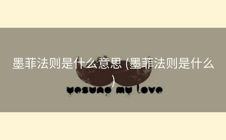 墨菲法则是什么意思 (墨菲法则是什么)