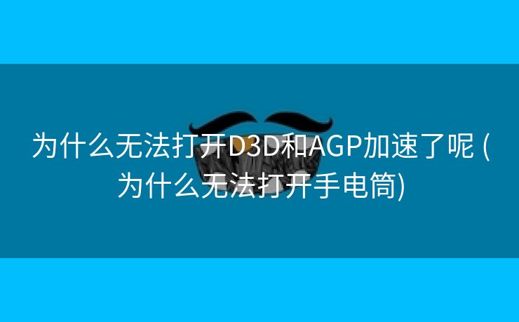 为什么无法打开D3D和AGP加速了呢 (为什么无法打开手电筒)