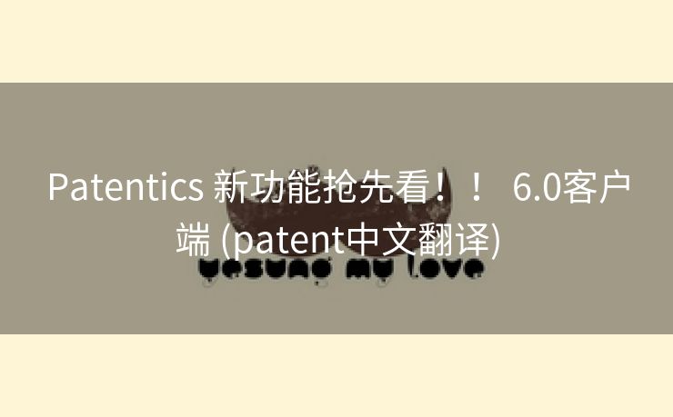 Patentics 新功能抢先看！！ 6.0客户端 (patent中文翻译)