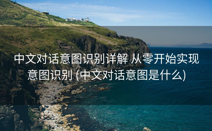 中文对话意图识别详解 从零开始实现意图识别 (中文对话意图是什么)