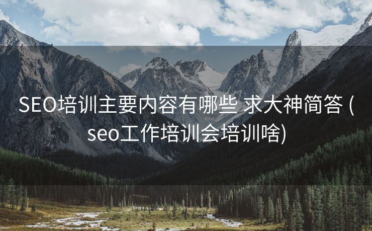 SEO培训主要内容有哪些 求大神简答 (seo工作培训会培训啥)