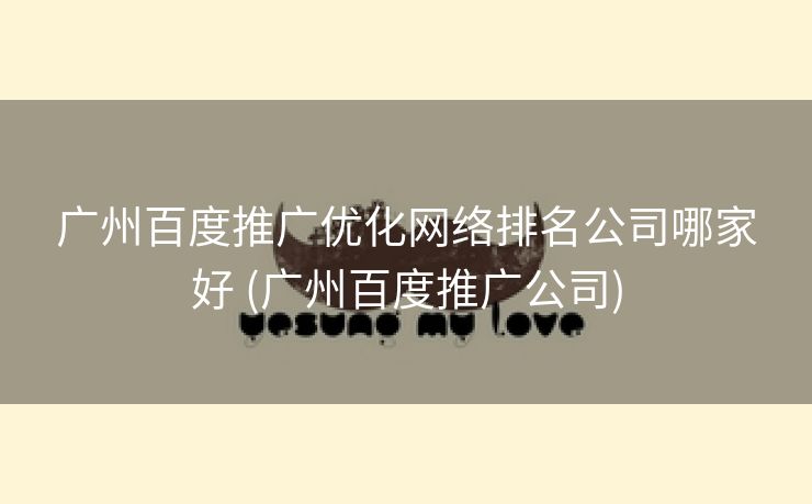 广州百度推广优化网络排名公司哪家好 (广州百度推广公司)