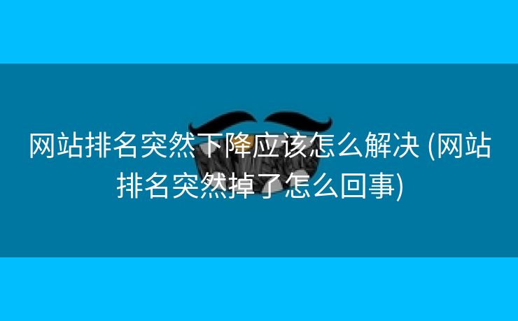网站排名突然下降应该怎么解决 (网站排名突然掉了怎么回事)