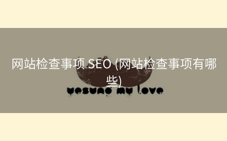 网站检查事项 SEO (网站检查事项有哪些)