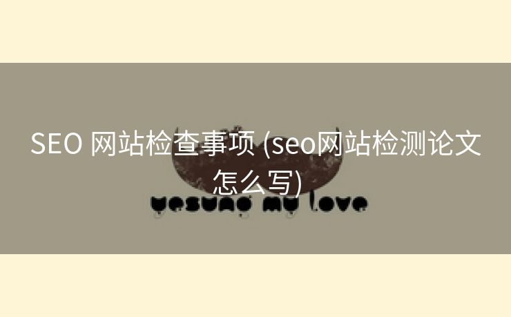 SEO 网站检查事项 (seo网站检测论文怎么写)