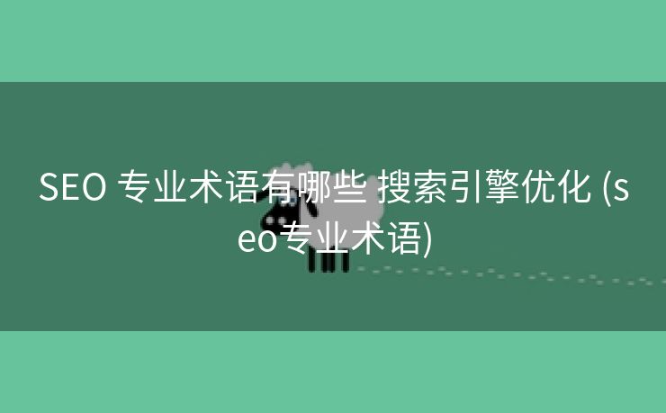 SEO 专业术语有哪些 搜索引擎优化 (seo专业术语)