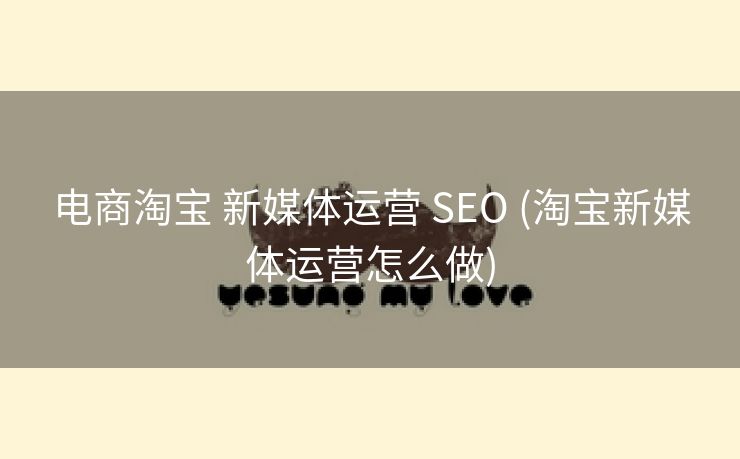 电商淘宝 新媒体运营 SEO (淘宝新媒体运营怎么做)