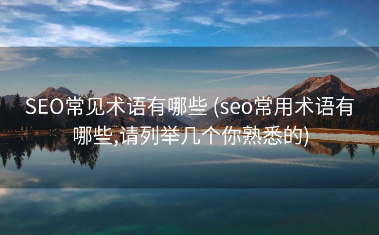SEO常见术语有哪些 (seo常用术语有哪些,请列举几个你熟悉的)