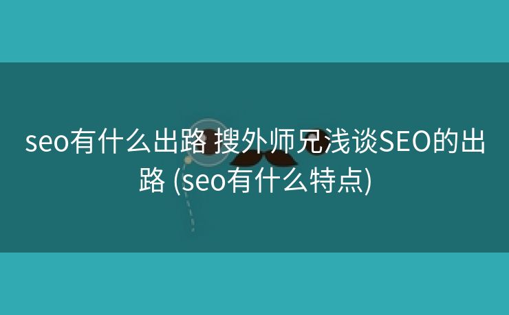 seo有什么出路 搜外师兄浅谈SEO的出路 (seo有什么特点)