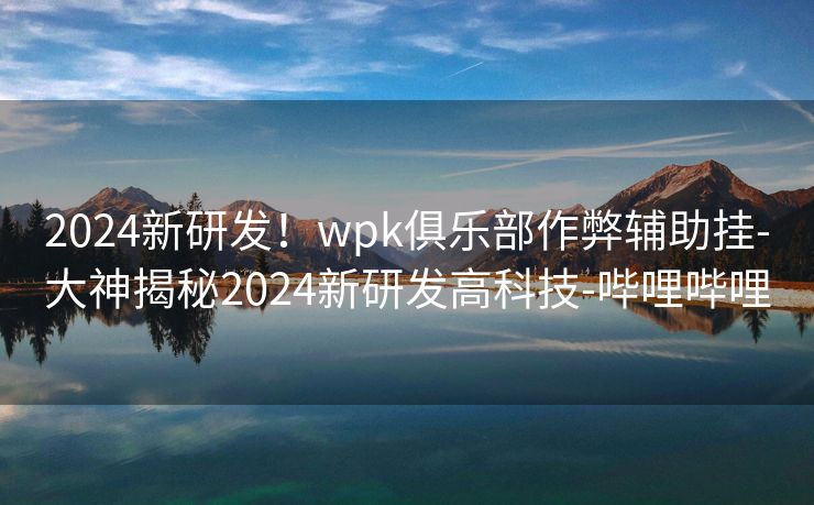 2024新研发！wpk俱乐部作弊辅助挂-大神揭秘2024新研发高科技-哔哩哔哩