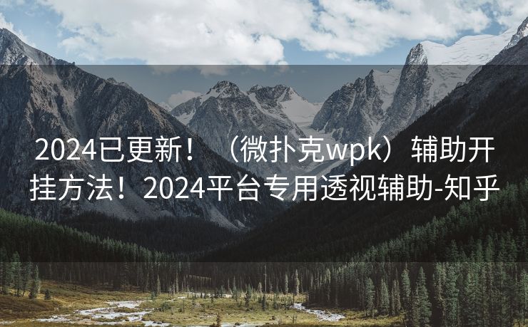 2024已更新！（微扑克wpk）辅助开挂方法！2024平台专用透视辅助-知乎