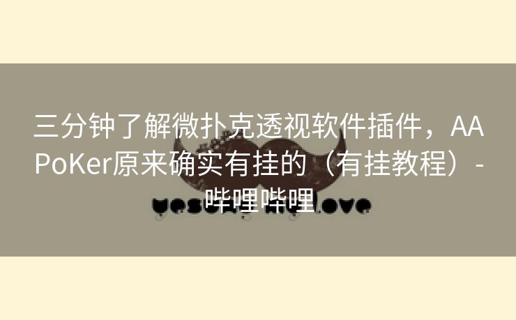 三分钟了解微扑克透视软件插件，AAPoKer原来确实有挂的（有挂教程）-哔哩哔哩