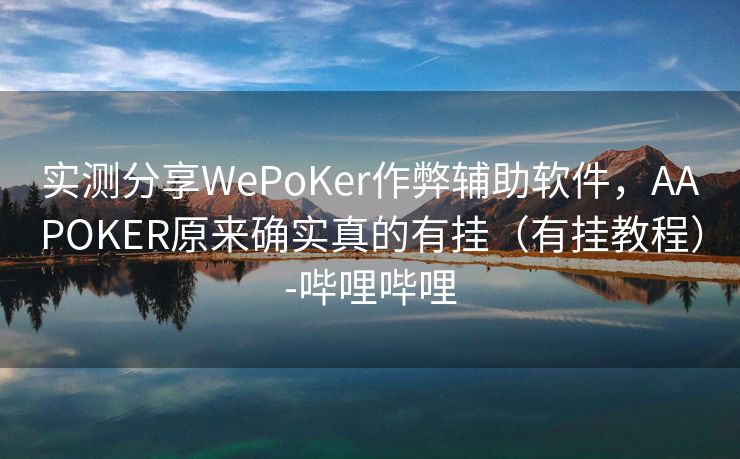 实测分享WePoKer作弊辅助软件，AAPOKER原来确实真的有挂（有挂教程）-哔哩哔哩
