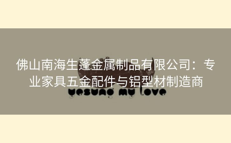佛山南海生蓬金属制品有限公司：专业家具五金配件与铝型材制造商