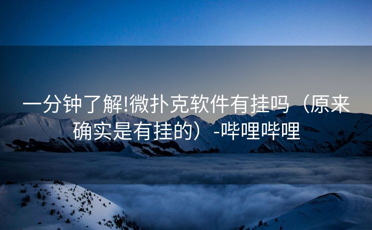 一分钟了解!微扑克软件有挂吗(原来确实是有挂的)-哔哩哔哩 一分钟了解!微扑克软件有挂吗(原来确实是有挂的)-哔哩哔哩