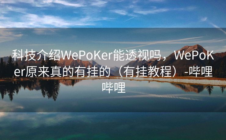 科技介绍WePoKer能透视吗，WePoKer原来真的有挂的（有挂教程）-哔哩哔哩