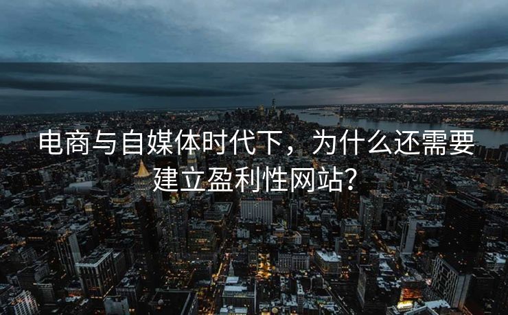 电商与自媒体时代下，为什么还需要建立盈利性网站？