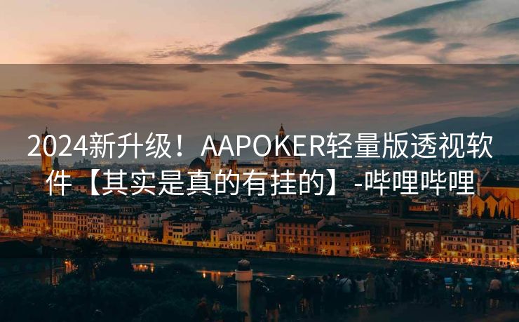 2024新升级！AAPOKER轻量版透视软件【其实是真的有挂的】-哔哩哔哩