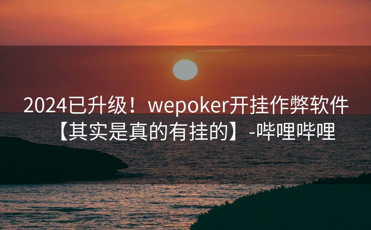 2024已升级！wepoker开挂作弊软件【其实是真的有挂的】-哔哩哔哩