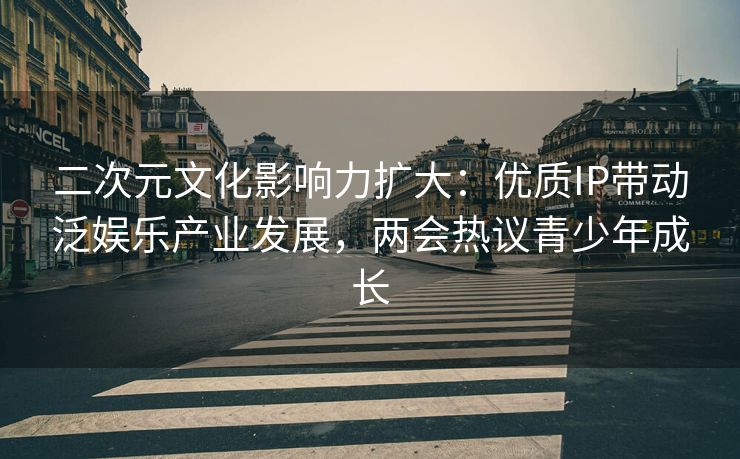 二次元文化影响力扩大：优质IP带动泛娱乐产业发展，两会热议青少年成长