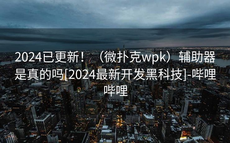 2024已更新！（微扑克wpk）辅助器是真的吗[2024最新开发黑科技]-哔哩哔哩