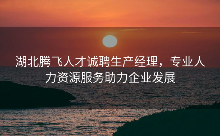 湖北腾飞人才诚聘生产经理，专业人力资源服务助力企业发展