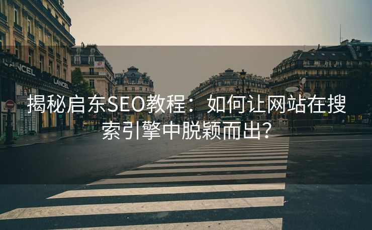 揭秘启东SEO教程：如何让网站在搜索引擎中脱颖而出？