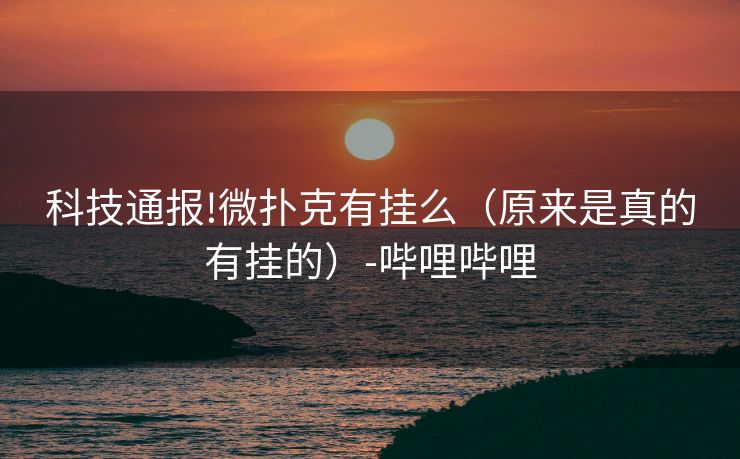 科技通报!微扑克有挂么（原来是真的有挂的）-哔哩哔哩