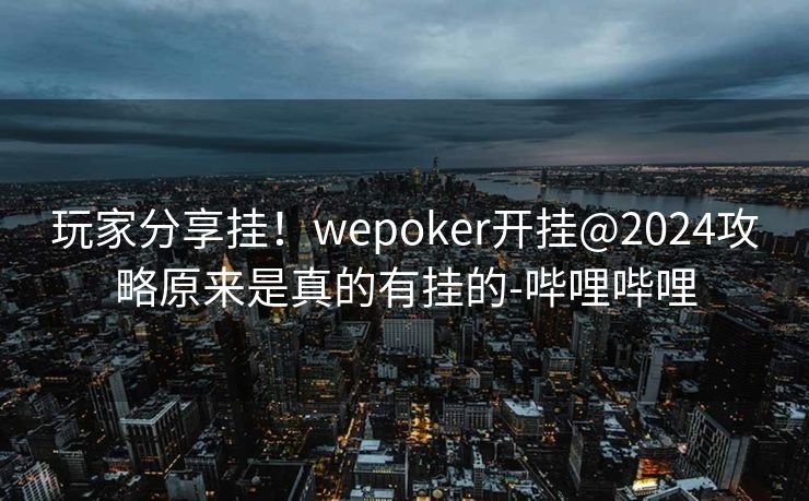 玩家分享挂！wepoker开挂@2024攻略原来是真的有挂的-哔哩哔哩